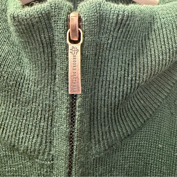 Brooks Brothers Forest Green Zip-Up Sweater - Picture 5 of 6
